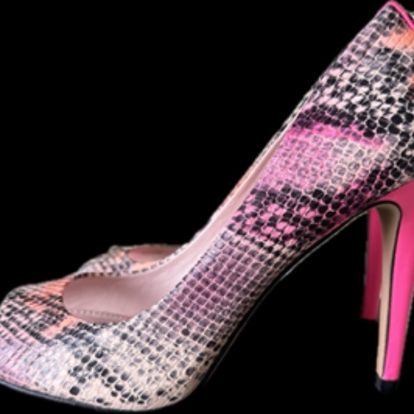 Vince Camuto Designer Leather 4"heal Open toe shoes hot pink size 7.5 - Picture 10 of 11